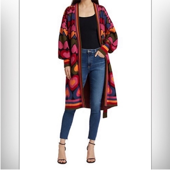 NEW FARM Rio Full of Hearts belted cardigan/ coat. - Picture 11 of 11